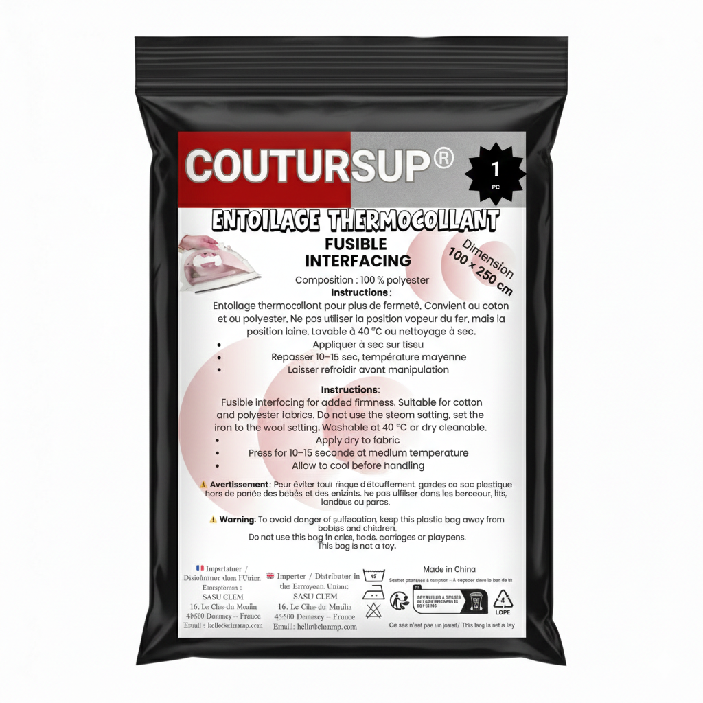 _Entoilage thermocollant COUTURSUP® noir 100x250 cm – polyester – Pour tissus foncés coton et polyester
