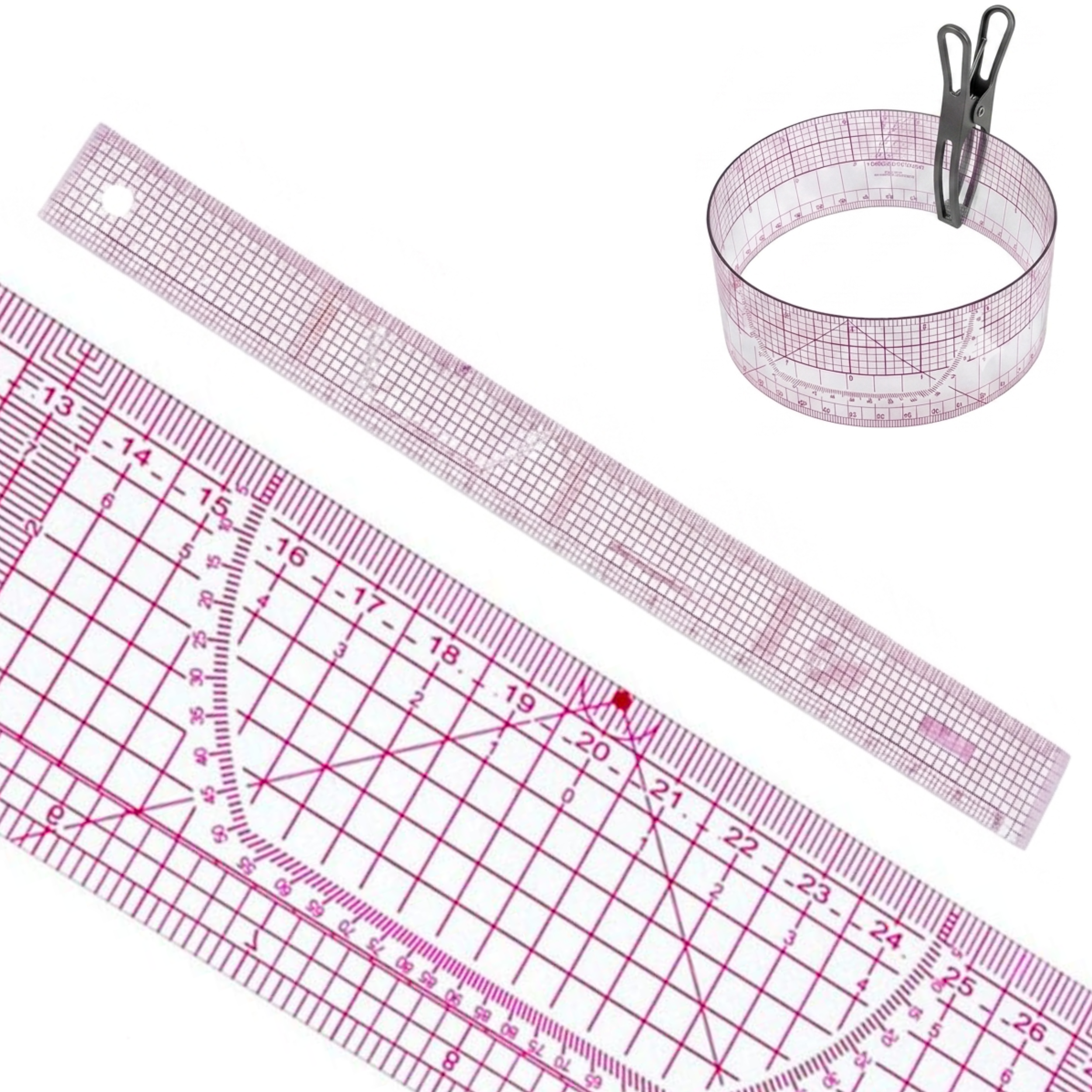 Règle de couture 55 cm transparente – Quadrillée, double face, patronnage & patchwork – Image 4