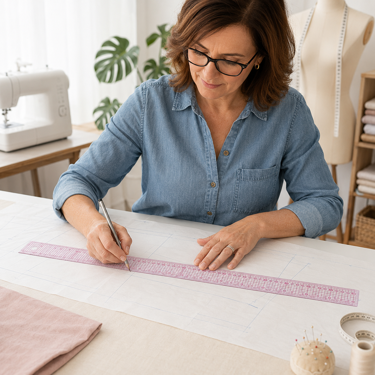 Règle de couture 55 cm transparente – Quadrillée, double face, patronnage & patchwork – Image 11