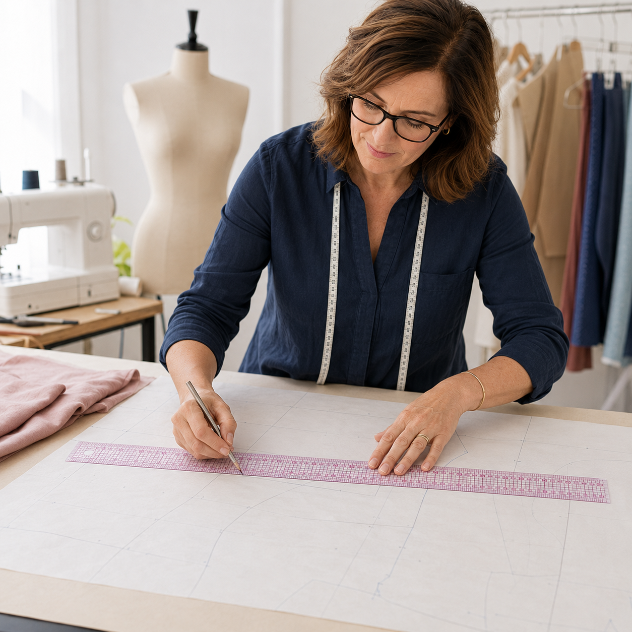 Règle de couture 55 cm transparente – Quadrillée, double face, patronnage & patchwork – Image 9