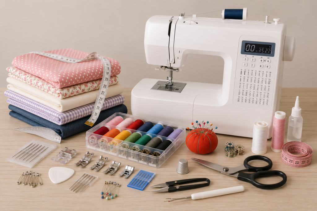 atelier avec les outils de couture les plus utiles pour débutants