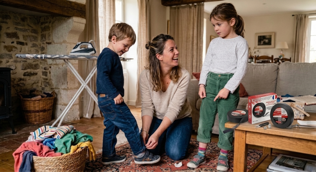 Avec des enfants c'est pratique les ourlets sans couture