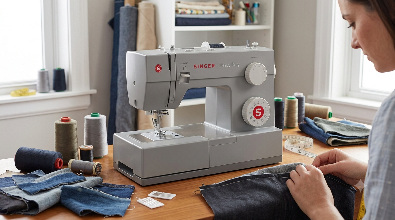 Singer Heavy Duty 4423 utilisée dans un atelier de couture amateur