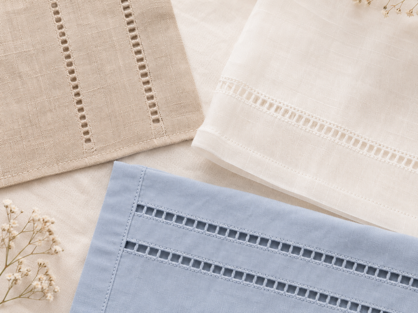 Exemples de différents tissus utilisés en couture